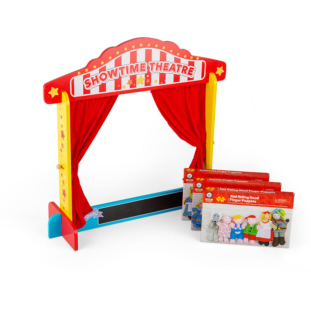 Wooden Puppet Theatre Bundle | Small World Play Sets | Bigjigs Toys