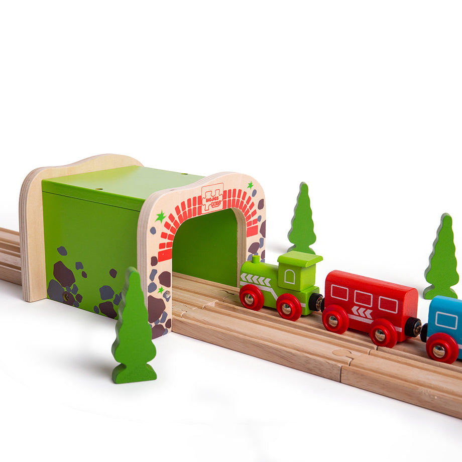 Wooden train cheap set tunnel