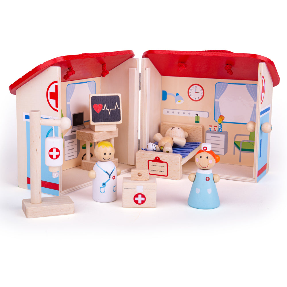 Mini Toy Hospital Playset | Wooden Toys | Bigjigs Toys