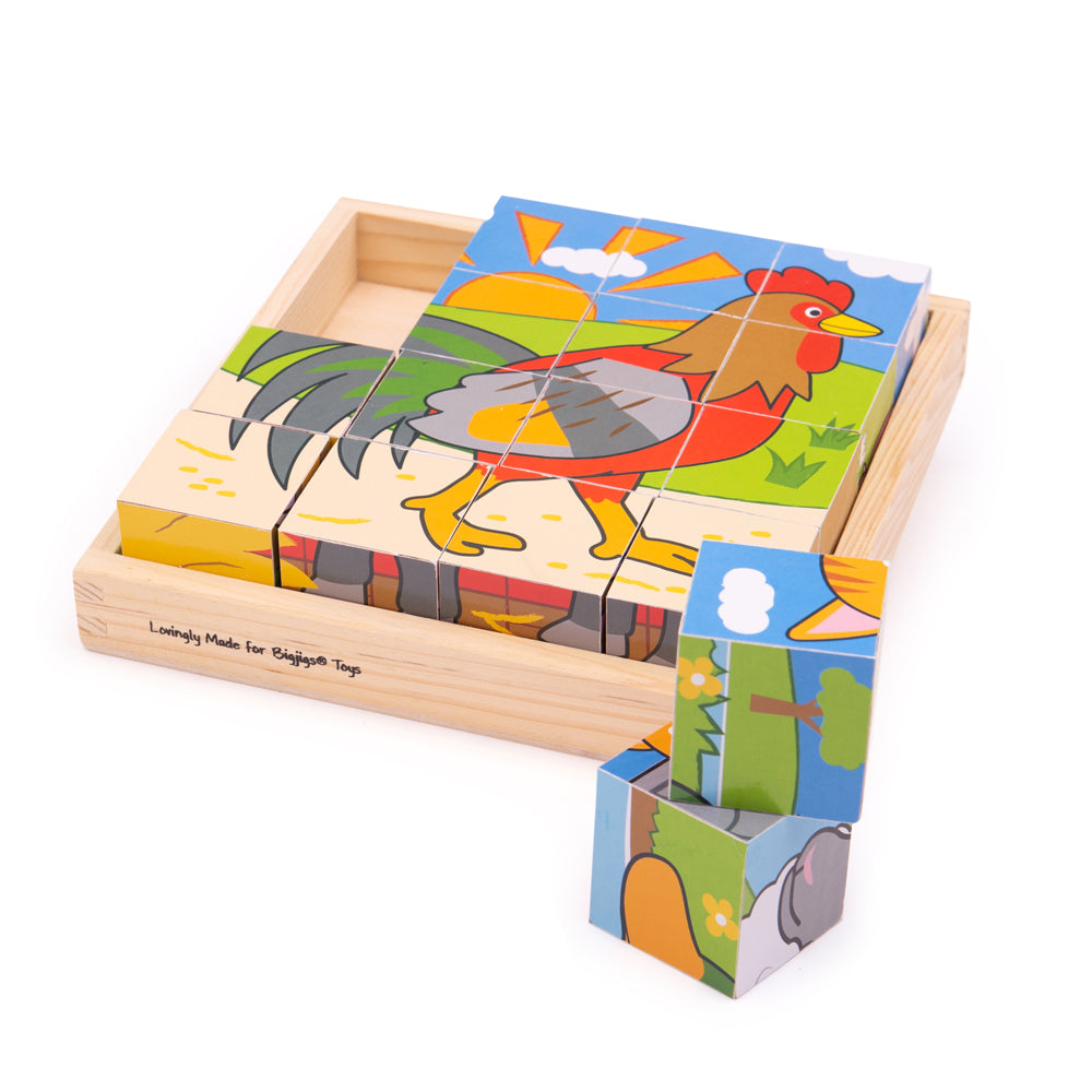 Farm Cube Puzzle | Puzzles | Bigjigs Toys