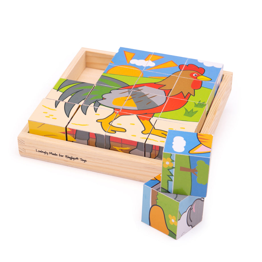 Farm Cube Puzzle Puzzles Bigjigs Toys