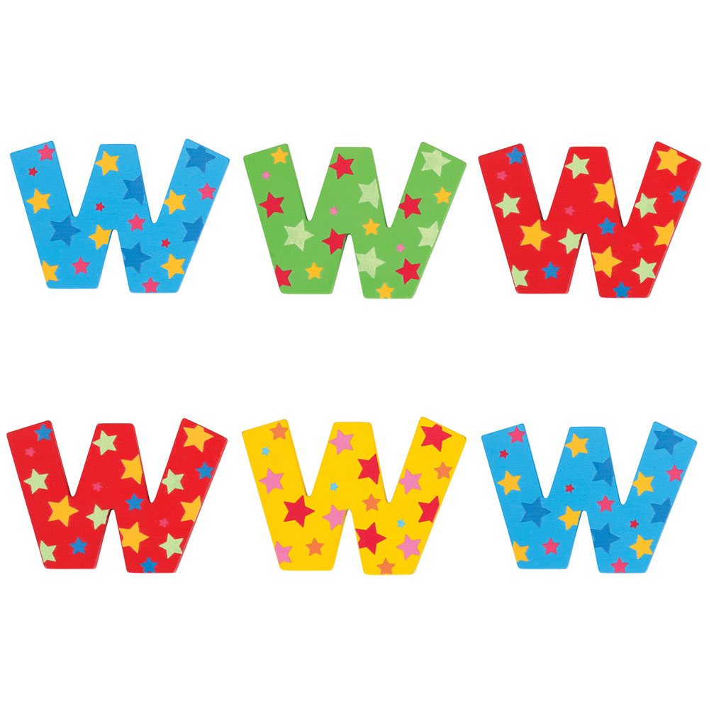 Star Letter W | Decorative Wooden Letters | Bigjigs Toys