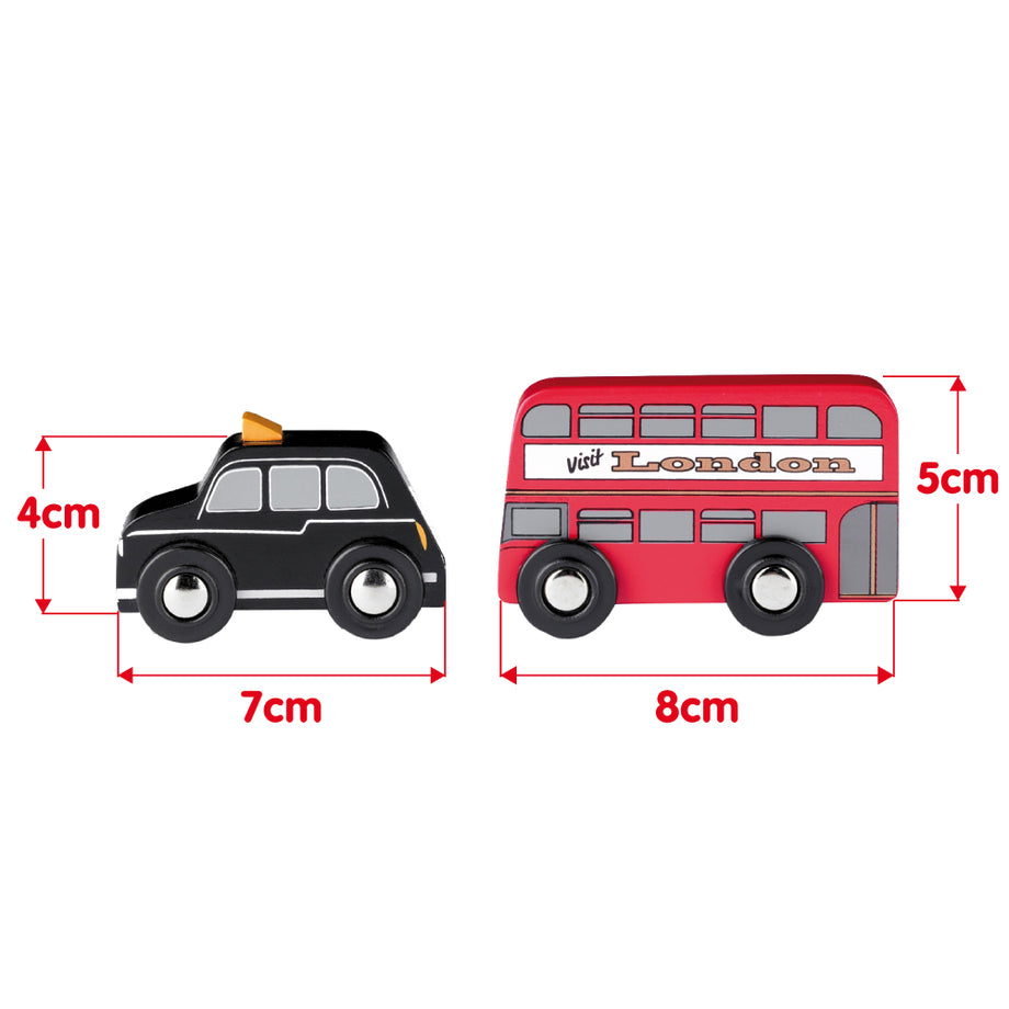 Red Bus and Black Cab | Vehicles | Bigjigs Toys